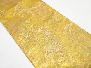 引箔　流水に松藤・草花模様織り出し　袋帯